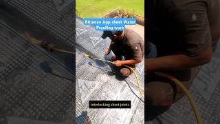 Bitumen App sheet waterproofing work 💯👍 waterproofing constrcution viralshorts trending viral [upl. by Hadley867]