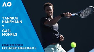 Yannick Hanfmann v Gael Monfils Extended Highlights  Australian Open 2024 First Round [upl. by Colan568]