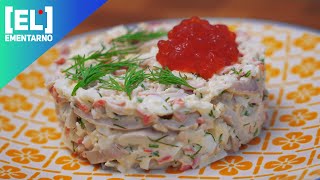 Салат с кальмарами и крабовыми палочками🐙 Самый вкусный салат с кальмарами🦑 [upl. by Neelyt944]