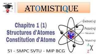 2 Atomistique  chapitre 1 1 Structure des ATOMES constitution datome S1 SMPC SVTU MIP BCG [upl. by Yelknirb]