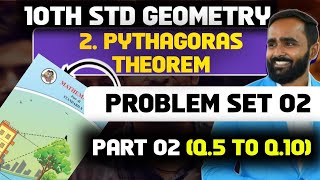 10th Geometry2Pythagoras TheoremPROBLEM SET 2 Q5 TO Q10PART 2Pradeep Giri Sir [upl. by Nilhsa]