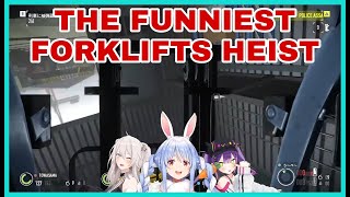 Pekora Botan Towa Hilarious Forklift Heist Escape  Payday 2 HololiveEng Sub [upl. by Doowrehs880]