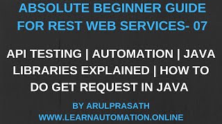 Web services  REST  07  Automation  API Testing  GET Request  JAVA  HTTP URL CONNECTION Tamil [upl. by Timotheus389]