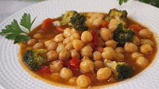 Garbanzos con verduras Muy fácil y saludable [upl. by Elyod]