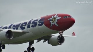 Edelweiss Air EDW Airbus A330200 HBIQI 成田国際空港 着陸 2012715 [upl. by Eitteb]