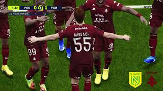 Nantes vs FC Metz Résumé Buts  Ligue 1 202324  PES 21 [upl. by Gnirps]