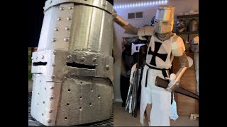 How To Build a Cardboard Great Helm and Teutonic sircoat [upl. by Reidar830]