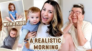 My Raw and Realistic Morning Routine with 2 Young Kids This gets VERY Real [upl. by Ynnob10]