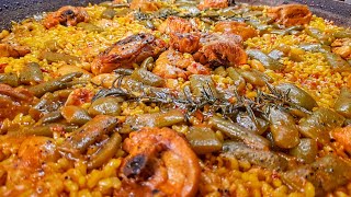 Receta PAELLA AUTÉNTICA VALENCIANA TRADICIONAL🥘 PASO A PASO de POLLO y CONEJOspanish chicken paella [upl. by Adrial]