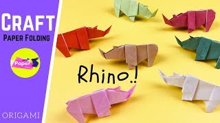 How to Make a Paper Rhino  Origami Easy Rhinoceros Tutorial EP1 พับกระดาษ แรด ง่ายๆ [upl. by Etteraj58]