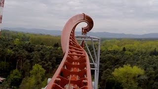 Sky Scream Roller Coaster POV Premier Launched Ride Holiday Park Germany Achterbahn [upl. by Anthony636]