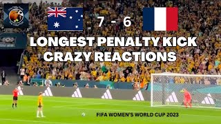 Crazy Reactions to Australia Matildas Longest Penalty Kick vs France  Women’s World Cup 2023 [upl. by Koeppel980]