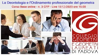 La Deontologia e lOrdinamento professionale del geometra  Corso base seconda edizione [upl. by Eva448]