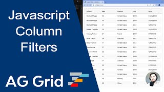 Javascript Data Grid builtin column filters overview for AG Grid [upl. by Reivaxe]