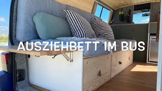 Ausziehbett mit Schubladen VW T4 Camper Van I Praktisches DIY Bett für den Bulli Ausbau [upl. by Melba]