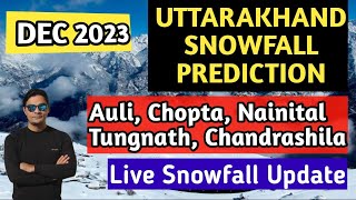 Auli Chopta Nainital Tungnath Chandrashila Uttrakhand Snowfall 🌨️ Prediction Dec 2023  Ytbharat [upl. by Zenas850]