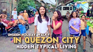 Unseen Holiday Walk In Quezon City  Ultimate Hidden Typical Living In Metro Manila  4K 🇵🇭 [upl. by Odin]