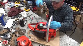 Replacing Crankshaft Seals on a Homelite Super XL Chainsaw [upl. by Atnad686]