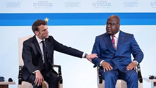 RDC  conférence de presse mouvementée entre Macron et Tshisekedi [upl. by Jac]