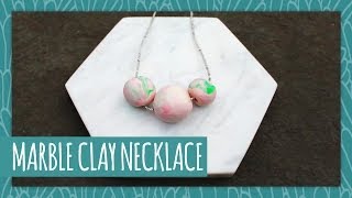 How to Create a Marble Clay Necklace HGTV Handmade [upl. by Kirkpatrick277]