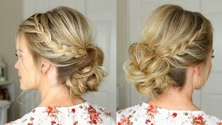 Lace Braid Homecoming Updo  Missy Sue [upl. by Aniri]