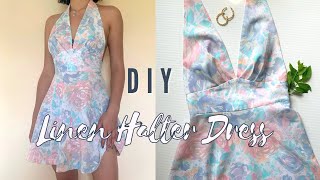 DIY Linen Halter Dress Pattern Available [upl. by Neelyaj]