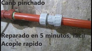 Como reparar caño de agua pinchado  roto con perdidas [upl. by Bauer]