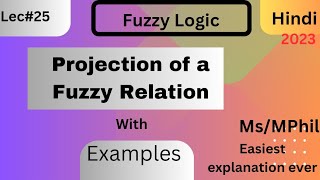 Projection of a Fuzzy Relation  lec25  Fuzzy Logic Hindi  2023 [upl. by Amliw]