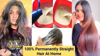 Keratin amp Hair Straightening at Home  Natural Products How to Permanently straighten Hair at Home [upl. by Nared984]