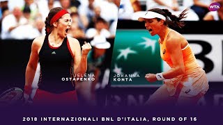 Jelena Ostapenko vs Johanna Konta  2018 Internazionali BNL dItalia Round of 16  WTA Highlights [upl. by Lseil354]