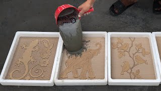 Unique and creative ideas  How to Make Cement Plant Pots From Cardboard in a Very Unique Way [upl. by Endys]