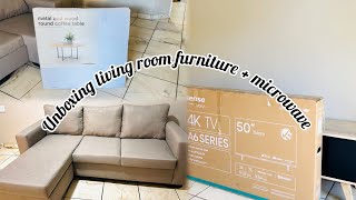 Unboxing living room furniture  microwave [upl. by Edrick569]