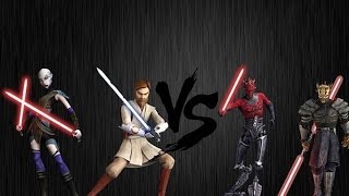 Star Wars the Clone Wars Obi Wan Kenobi amp Asajj Ventress vs Darth Maul amp Savage Opress [upl. by Analah103]