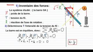 Équilibre dun solide en rotation autour dun axe fixe  Exercices 1 et 2 Corrections [upl. by Nonnerb972]