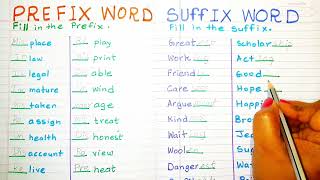 Prefixes। Suffixes। Prefix। Suffix। In imirremisil Prefix Words। mentlyness less ing Suffix [upl. by Egwin]