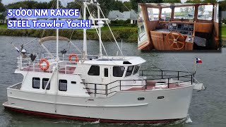 THIS Is Hull 1 €585K STEEL Trawler Yacht With A 5000 NM Range [upl. by Odlaniger]