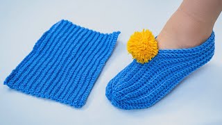 Simple crochet slippers with one swatch  even a beginner can handle it [upl. by Pandich]