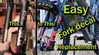 How to Replace Fork Decals Stickers FOX Performance on Trek Fuel EX [upl. by Yeoz62]