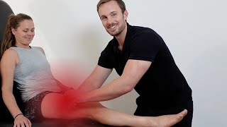 Basic Thigh Massage Tutorial to Reduce Muscle Tension using Effleurage amp Petrissage [upl. by Nirad48]