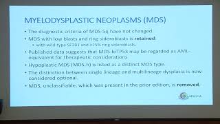 WHO Update on Myeloid Neoplasms – Dr Nahlah Alghasham Sep 30Oct 1 2022 [upl. by Jaquith945]