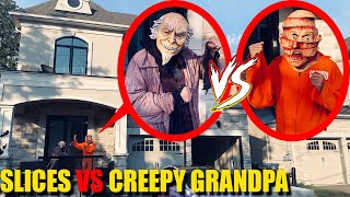 SLICES THE DEMON VS CREEPY CRAZY GRANDPA  THE CLOWNS ARE TAKING OVER SOON [upl. by Mandel]