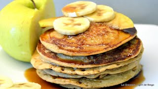 Receta de Tortitas Americanas Versión Saludable con Manzana y Avena [upl. by Silverman]