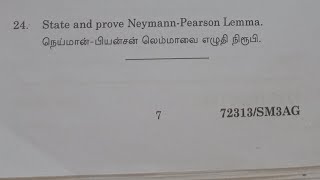 Neumann Pearson lemma  Mathematical statistics  SM3AG  Tamil [upl. by Cortie]