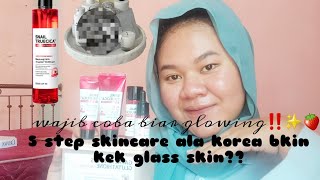 5 step skincare VIRALLLL‼️ ala korea biar GLOWING pake produk korea jugaaaaaa‼️ [upl. by Neahs547]