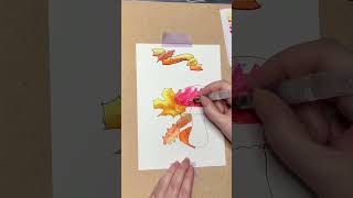 Autumn watercolor illustration with OHUHU AQUA MARKERS [upl. by Burman]