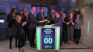 Vertex Resource Group Ltd closes Toronto Stock Exchange November 8 2017 [upl. by Mollee377]