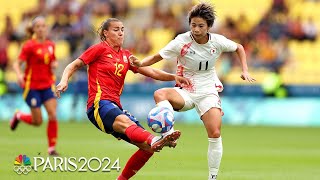 Spain come back top Japan 21 in soccer after Aoba Fujino stunner  Paris Olympics  NBC Sports [upl. by Eldreeda]