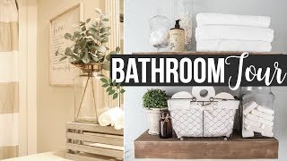 DECORATE WITH ME 2017  GUEST BATHROOM TOUR amp DECORATING IDEAS  Page Danielle [upl. by Nitaj]