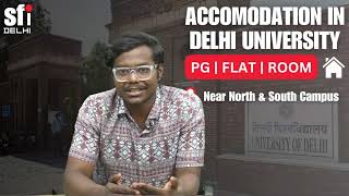 ACCOMODATION IN DELHI UNIVERSITY  PG  FLAT  ROOMS  NORTH CAMPUS  SOUTH CAMPUS  OFF CAMPUS [upl. by Lleznov]