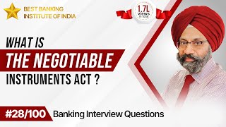 What is the Negotiable Instruments Act  Banking Aspirants  Mr Jasbir Singh  IPB India [upl. by Toomin33]